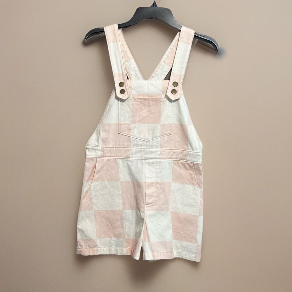 Hutch Anthro Checked Short Overalls Sz XS  Whimsical Fun Girlie Cottagecore